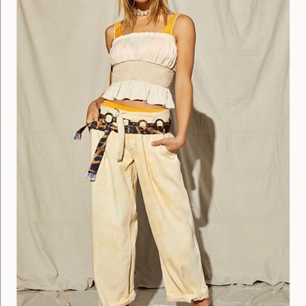 Free People Paloma slouchy belted retro jeans